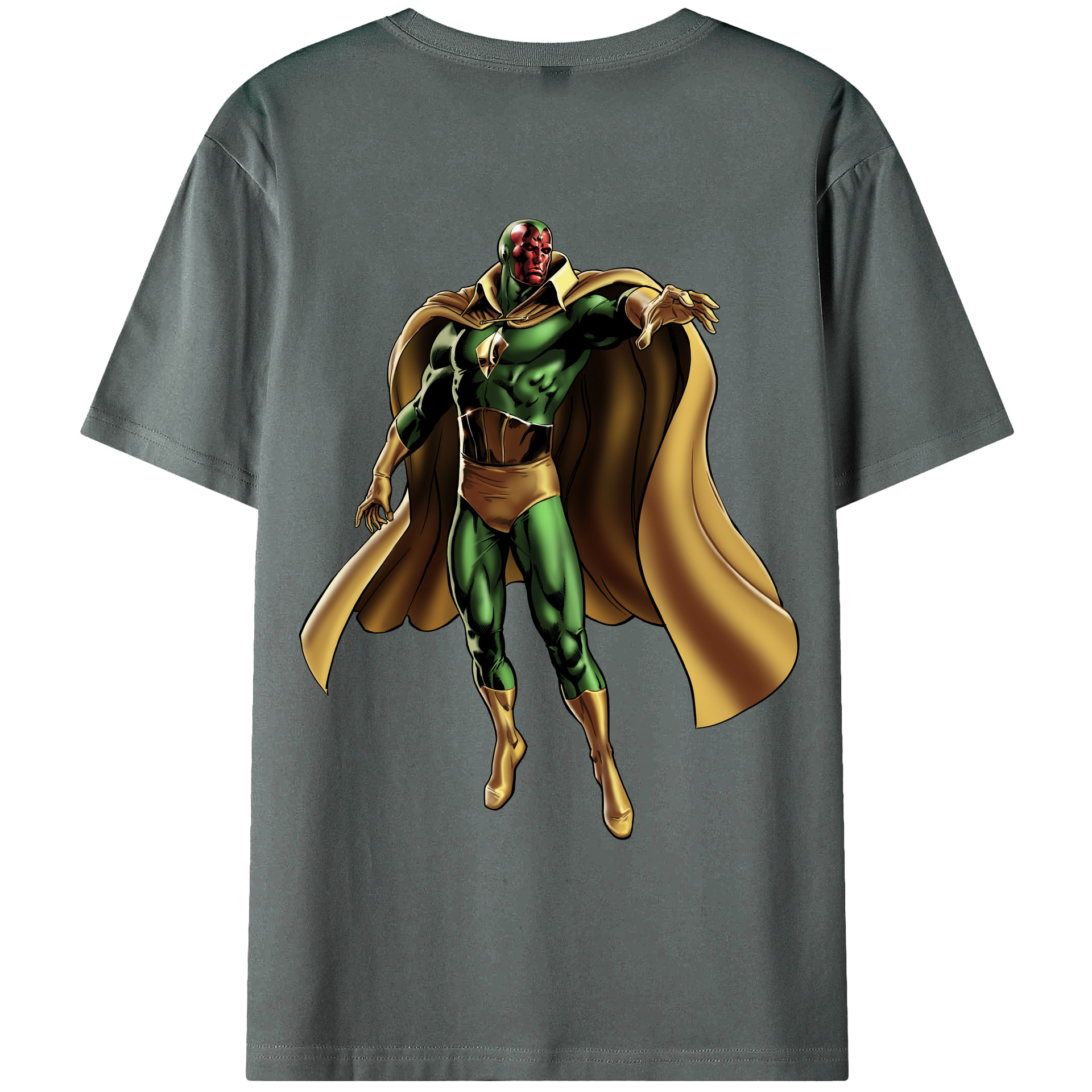 （画像用） アベンジャーズ The Avengers 綿100％ メンズ半袖Tシャツ（バックプリント） 通気性